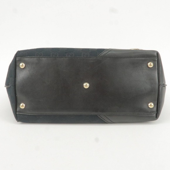 💎✨BEAUTIFUL✨💎 GUCCI Tote Bag Black GG Canvas Leather - Picture 5 of 16